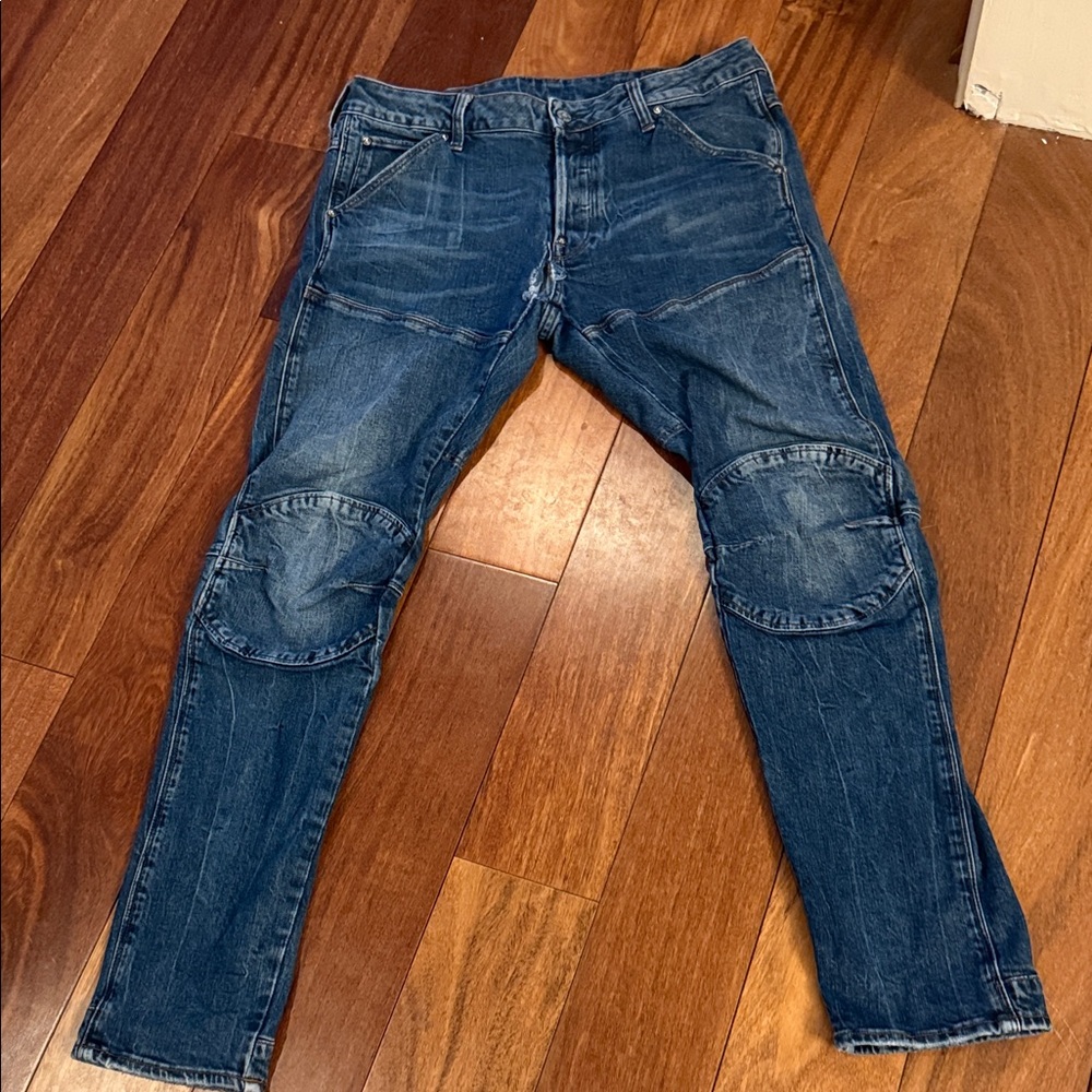 G-Star Raw Skinny Jeans in Distressed Dark Blue